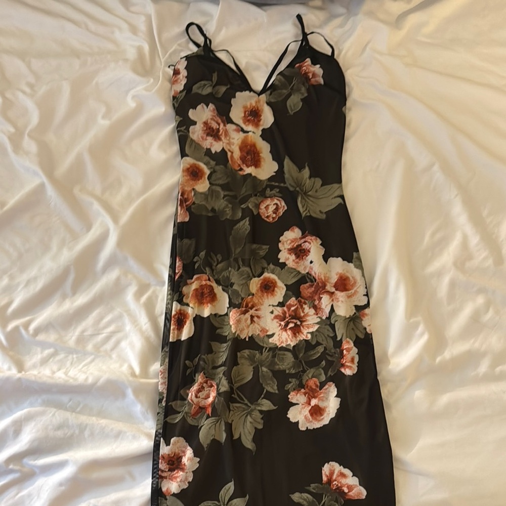 Floral Black Maxi Dress